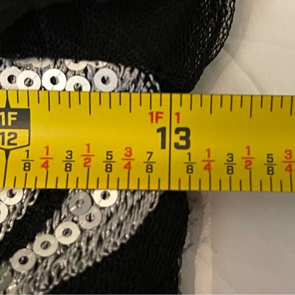 Xscape Black W Metallic Silver Sequins Pleated Event Occasion Dress NWOT Size 2 - Picture 12 of 13